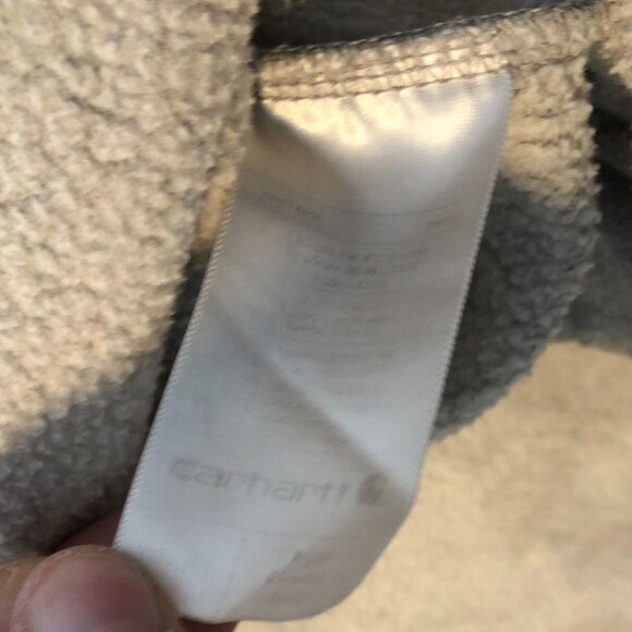 Carhartt Mens Hoodie Sweatshirt Large Pullover Drawstring Cozy Fleece Gray Flaw - Picture 13 of 15